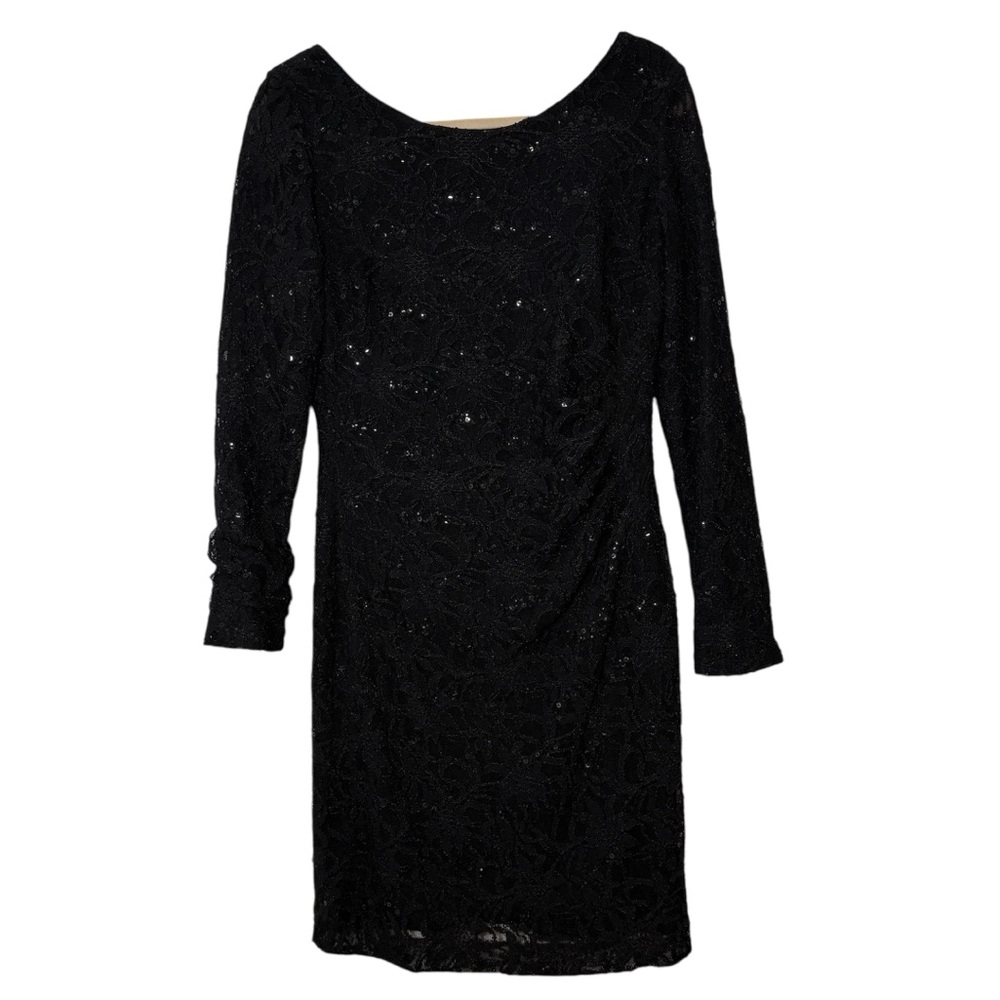Lauren Ralph Lauren Black Lace Dress with Sequins Women’s 12P
